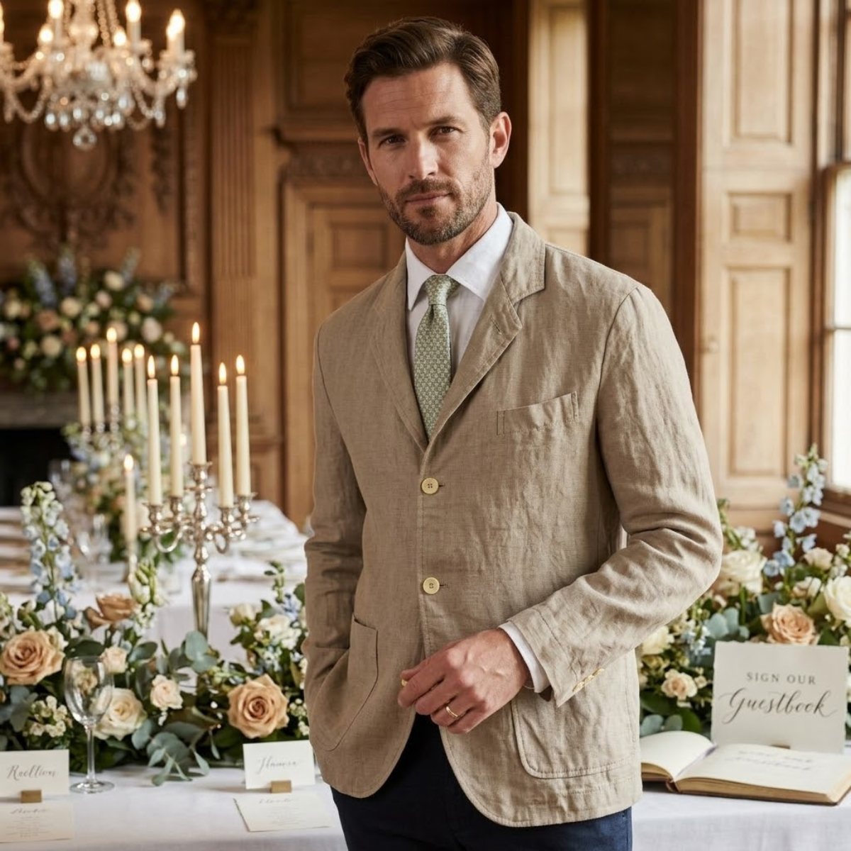The Milan Men's Stylish Linen Jacket - Lightweight Blazer - Wedding Guest