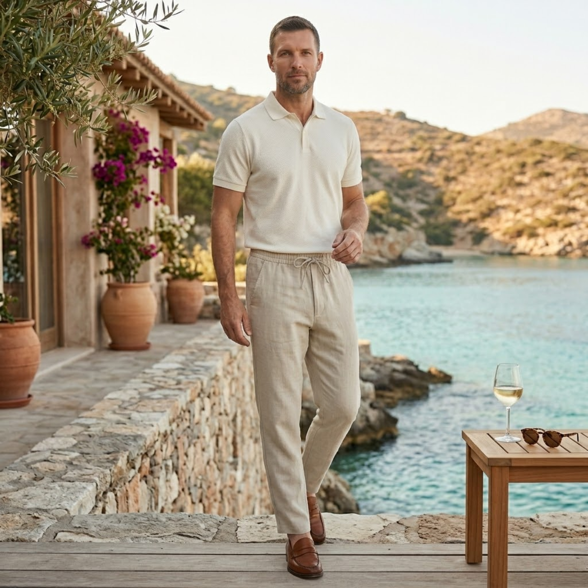 The Palermo Cotton Jogger – Lightweight Summer Trousers for Men