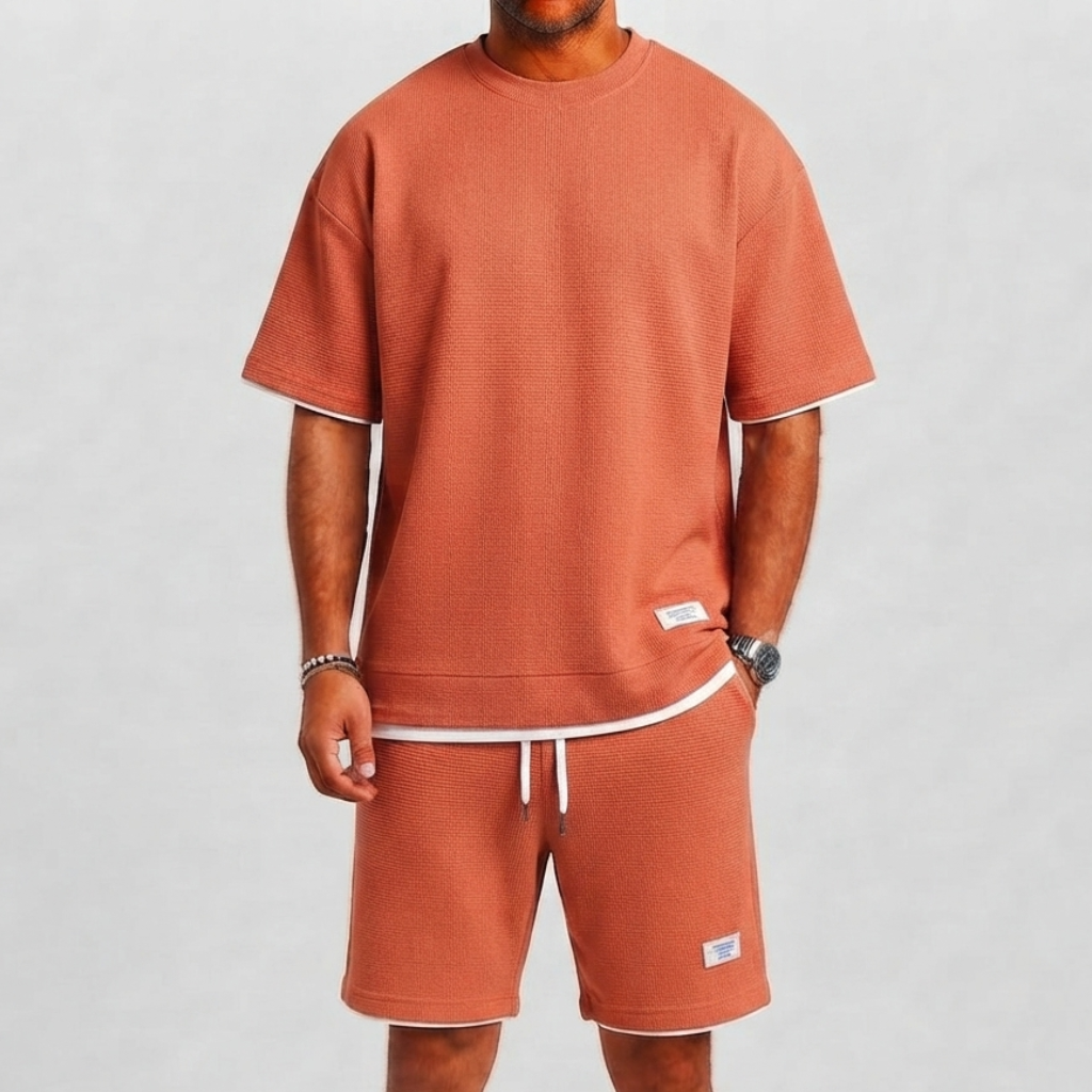 Men's Waffle Set with T-Shirt and Shorts