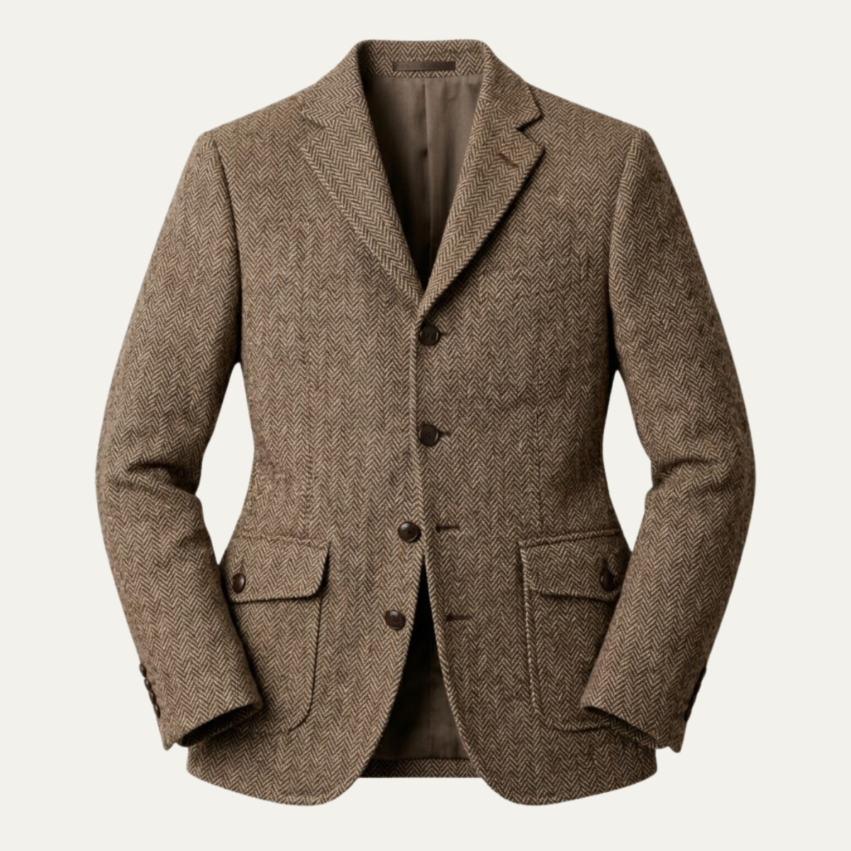 The Siena Men’s Single Breasted Fishbone Tweed Blazer Jacket