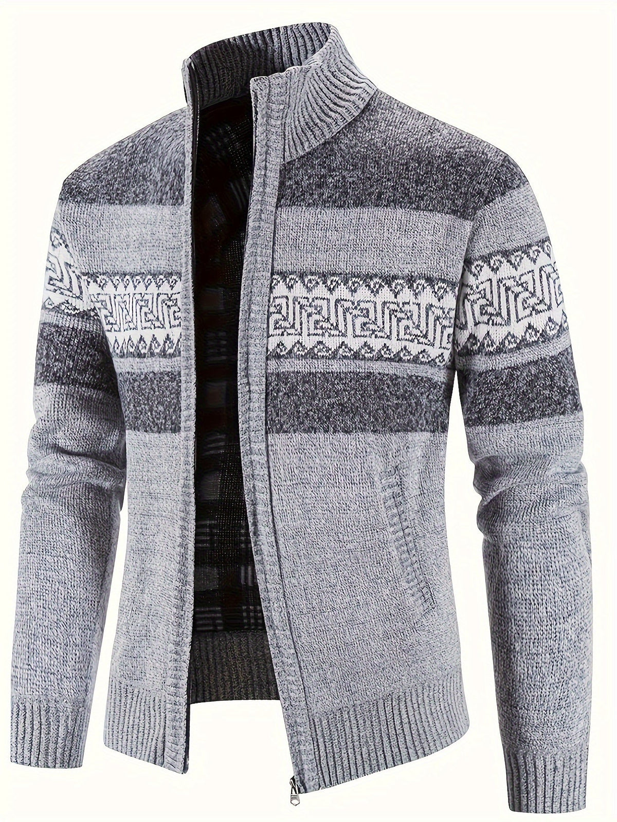Brooks | Stylish Patterned Full-Zip Cardigan