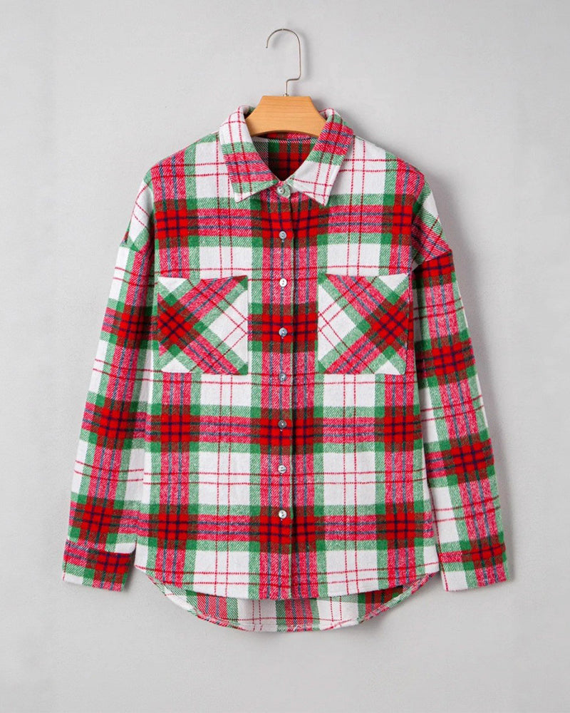 Relaxed Checkered Wool Coat