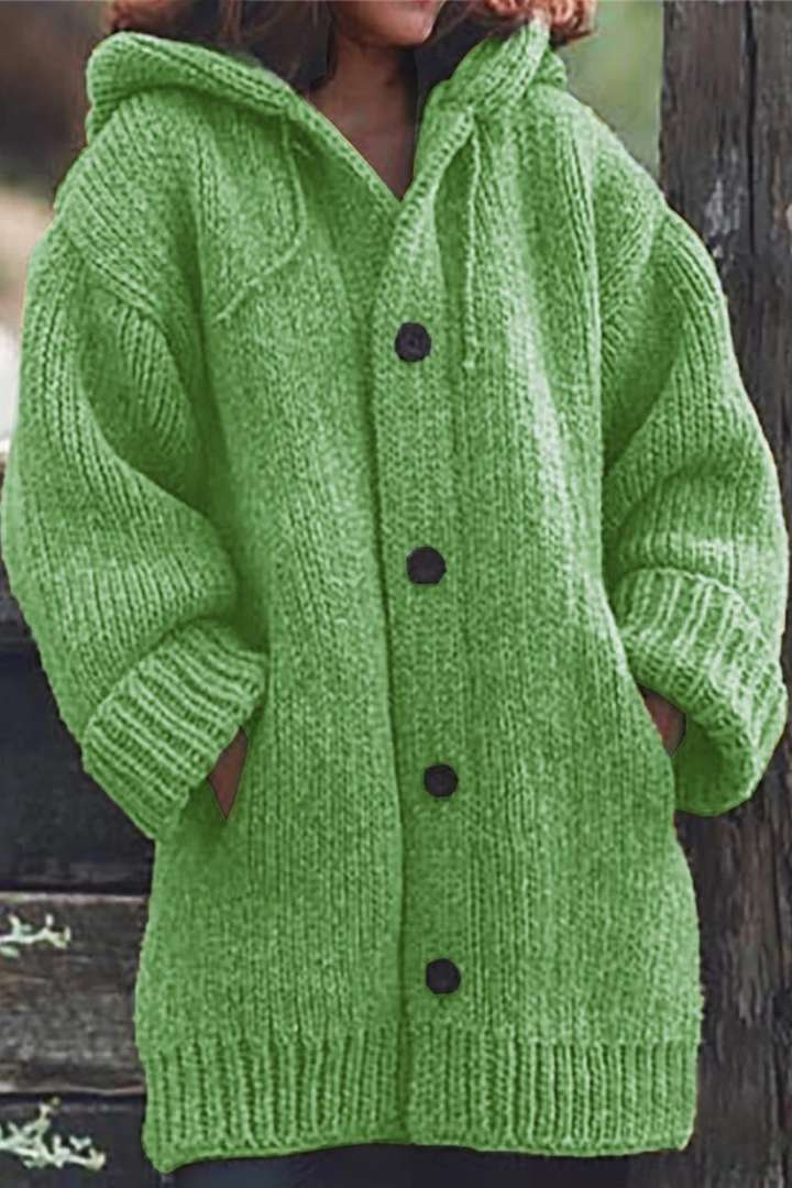 Esme | Oversized Knit Cardigan with Hood for Women