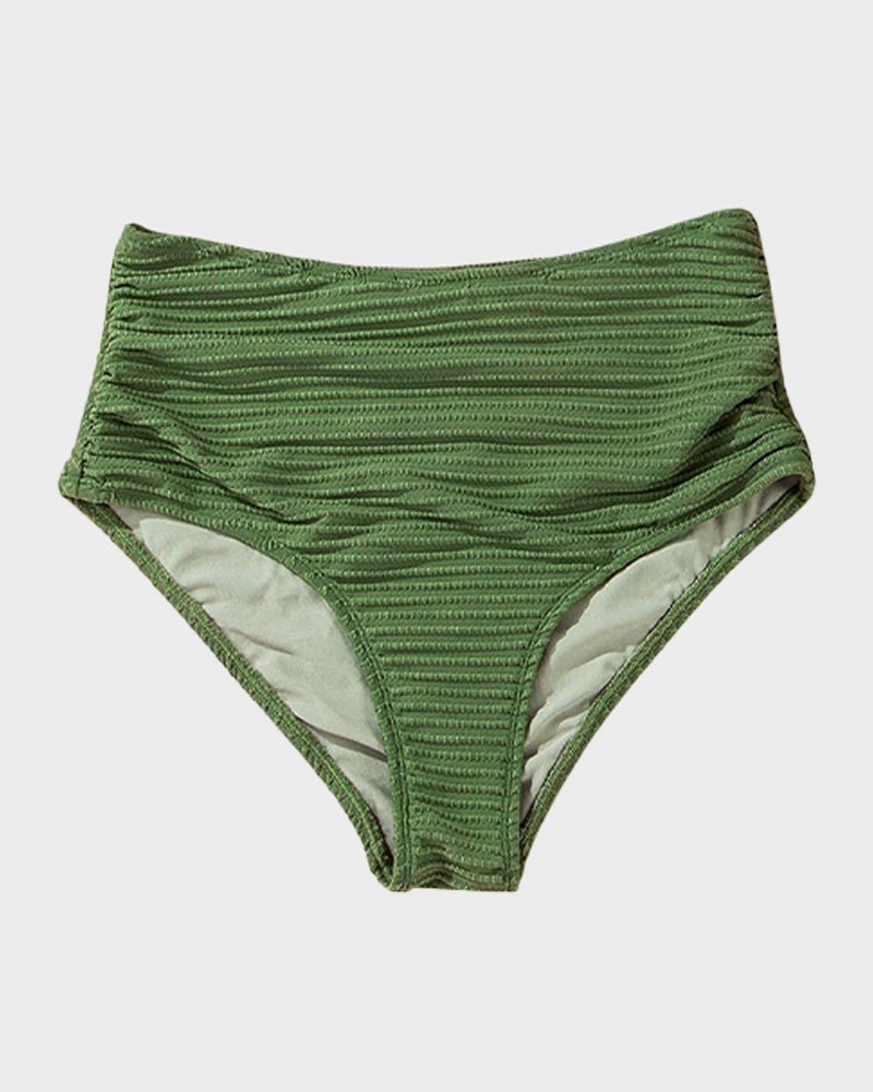 Ribbed High-Waisted Bikini Set for Women
