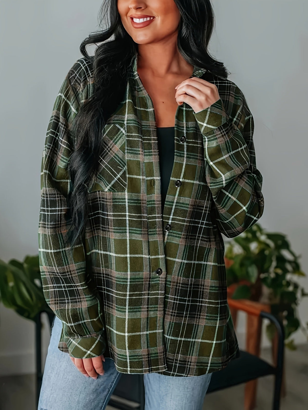 Danica | Extended Length Checkered Shirt