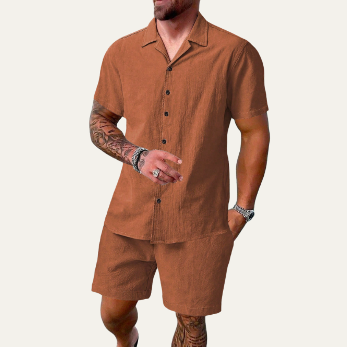 The Stonefield Ridge Men’s Summer Co-Ord Set – Shirt & Shorts