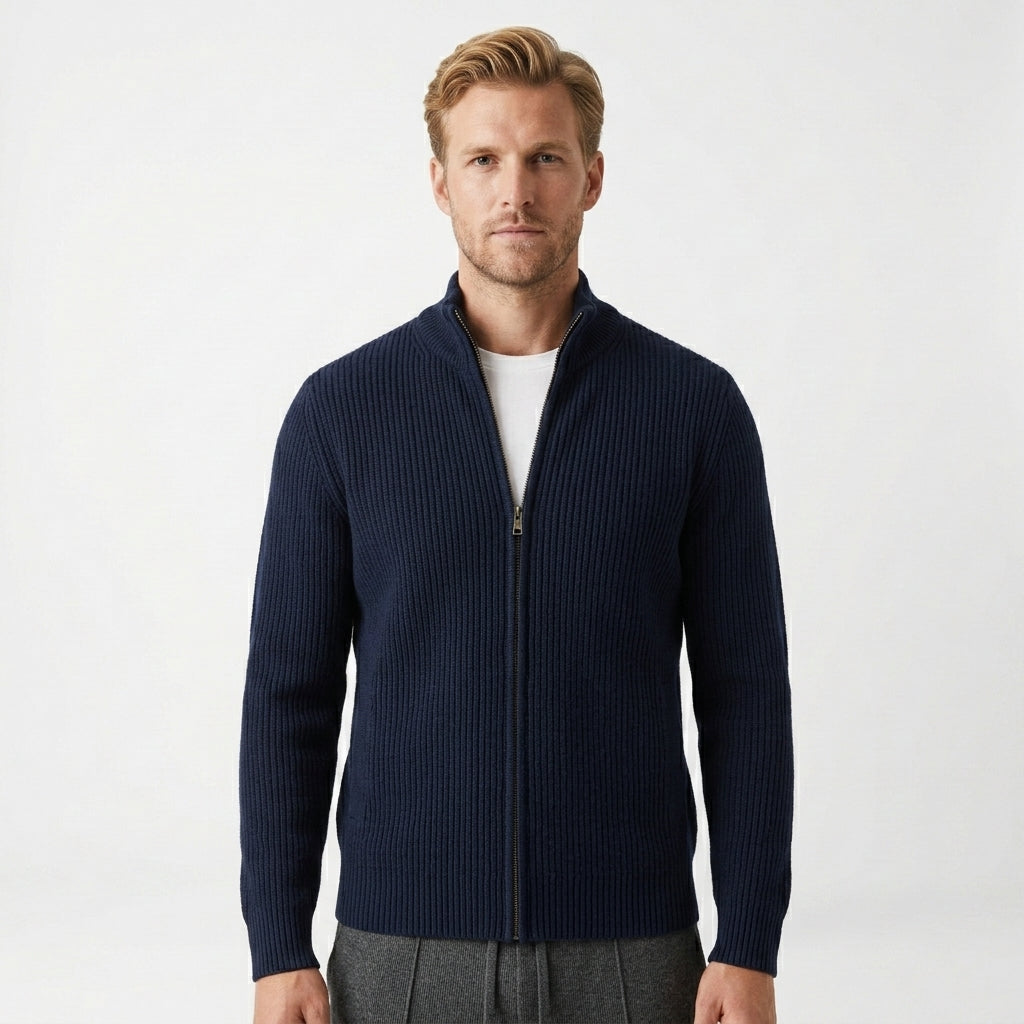 HOLLANDEN | CLASSIC RIBBED CARDIGAN FOR MEN