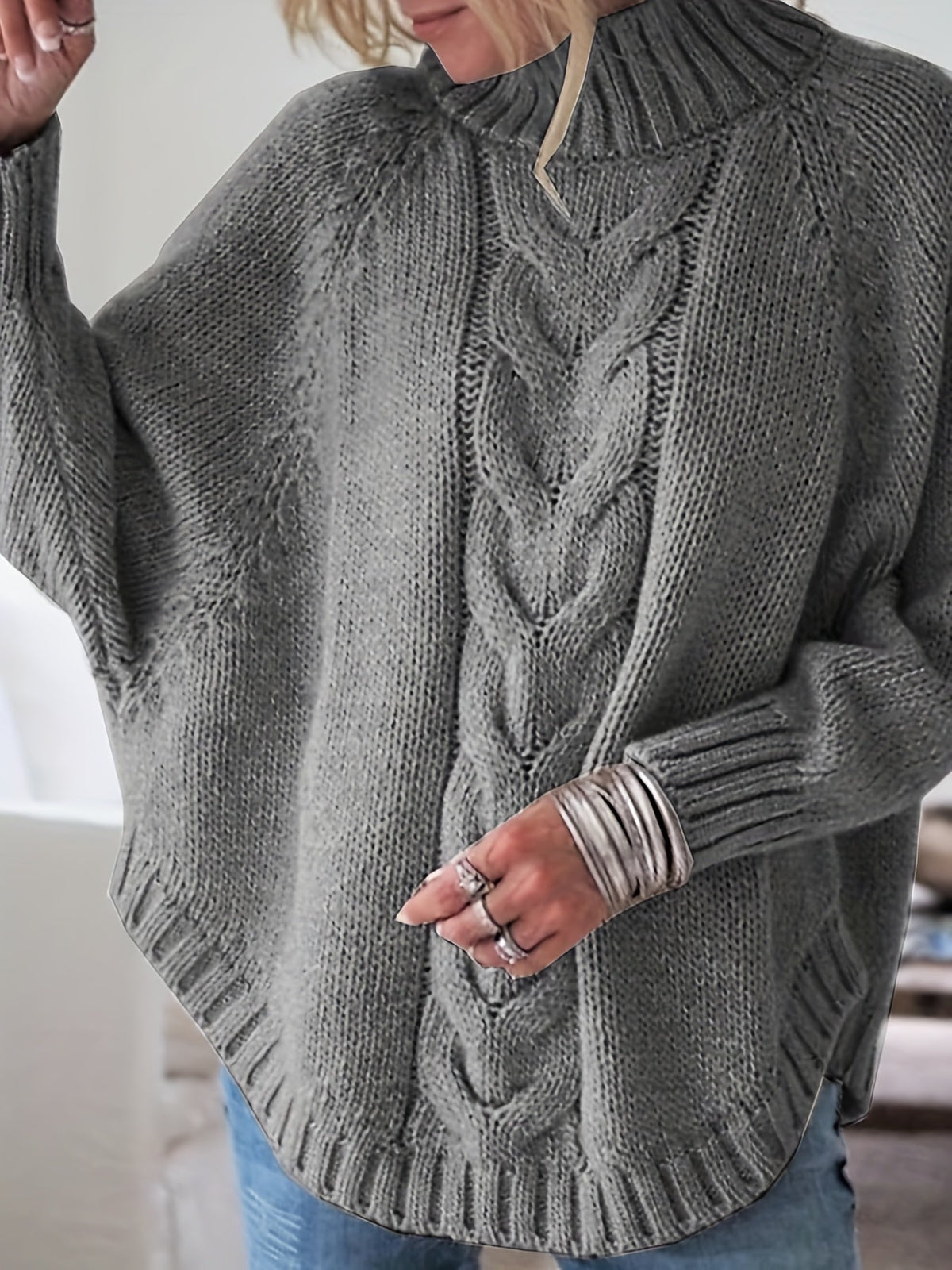 Women's Ribbed Pullover with Flared Hem