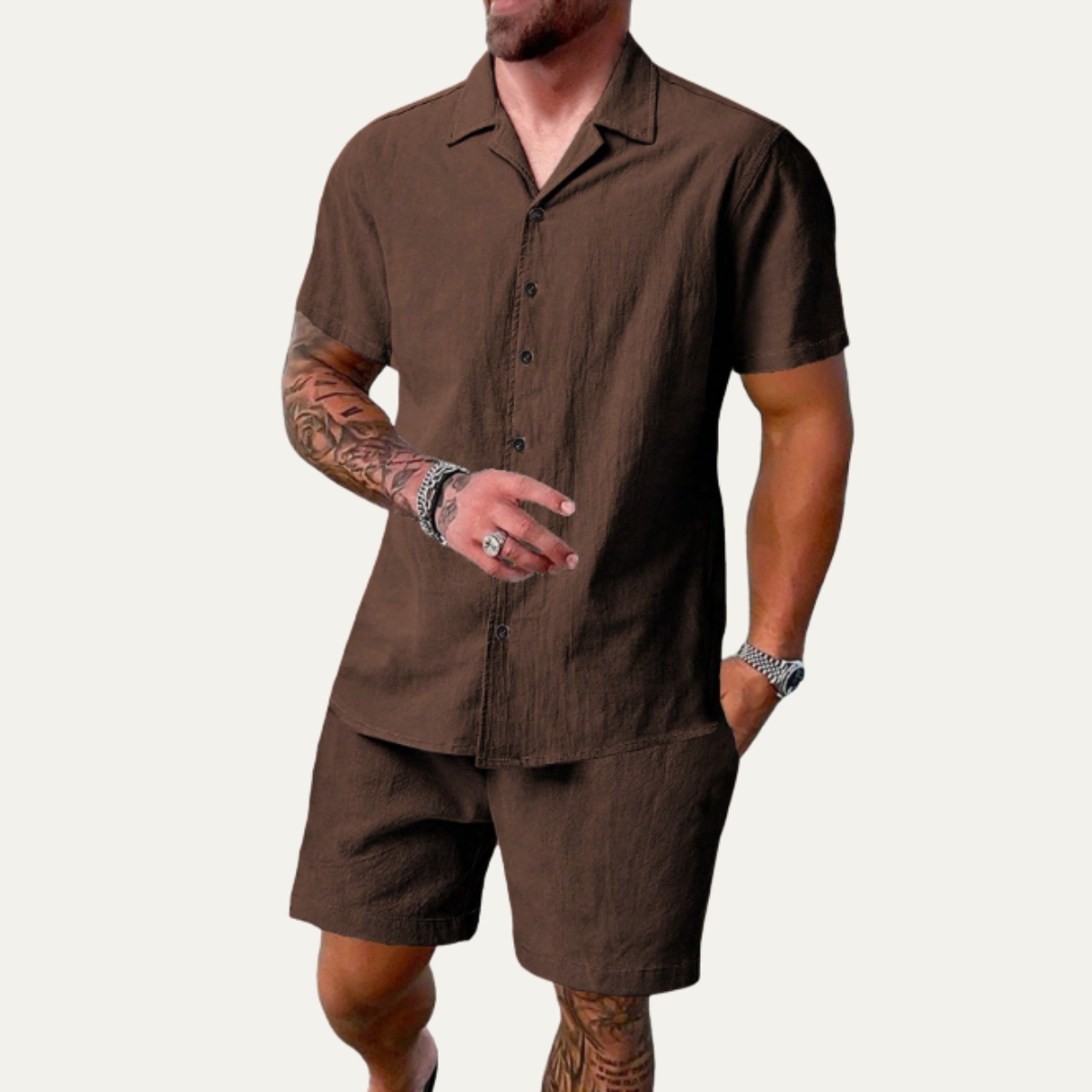 The Stonefield Ridge Men’s Summer Co-Ord Set – Shirt & Shorts