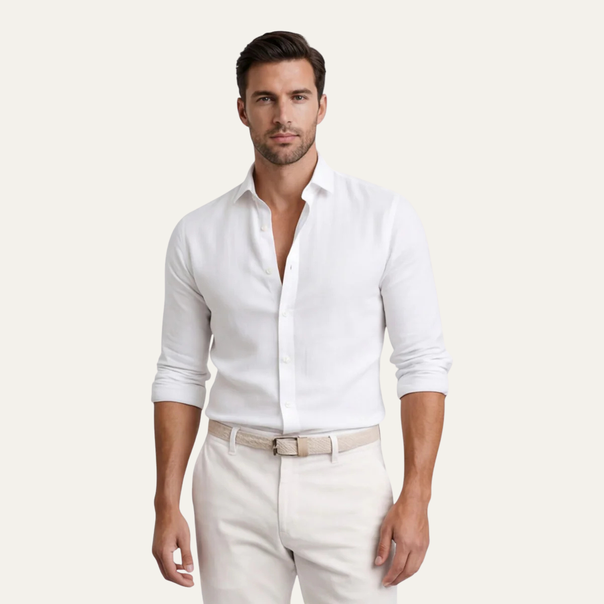 The Prescott Men’s Linen Cotton Blend Dress Shirt