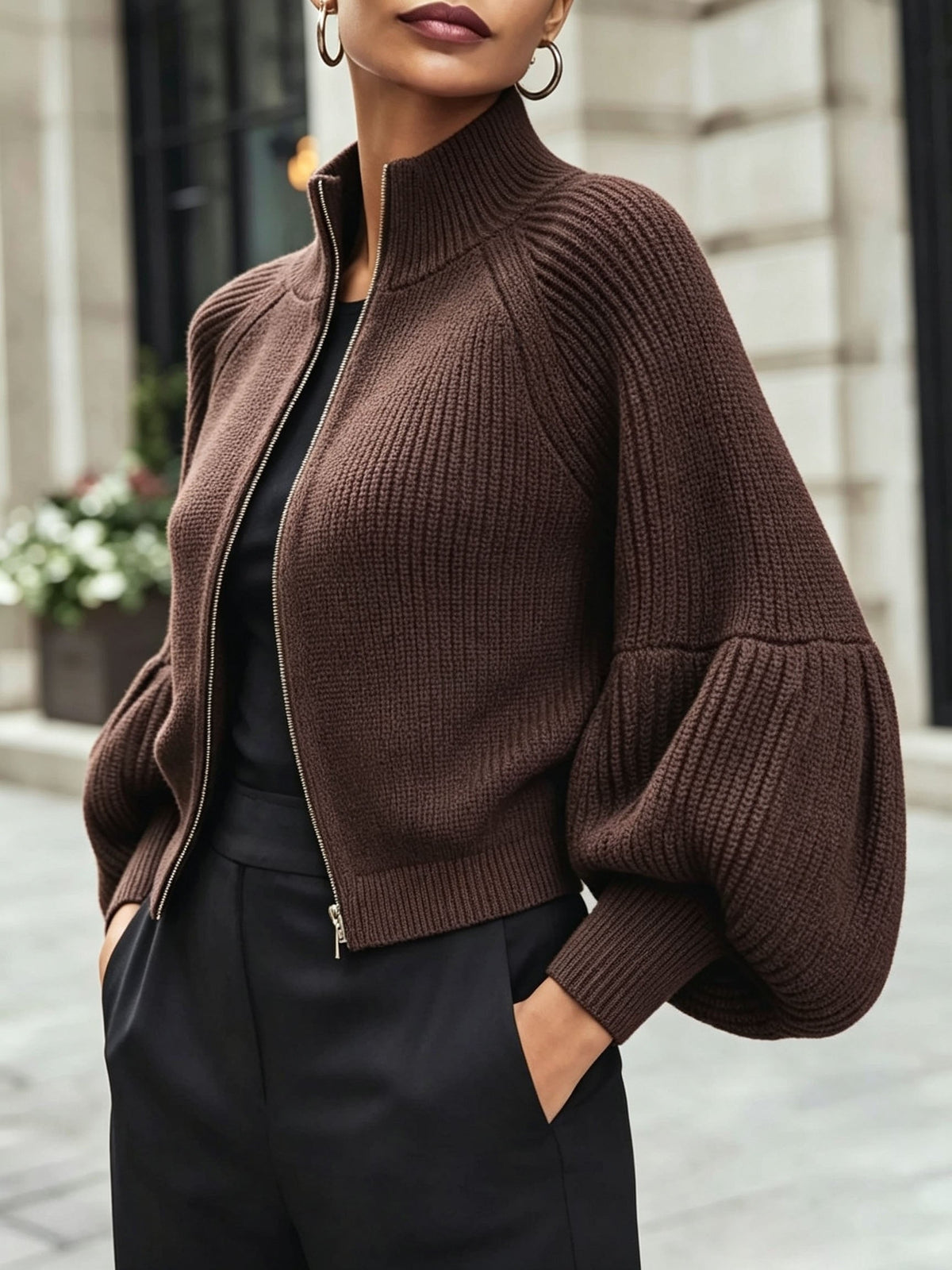 Anthea | Short Zip-Up Cardigan