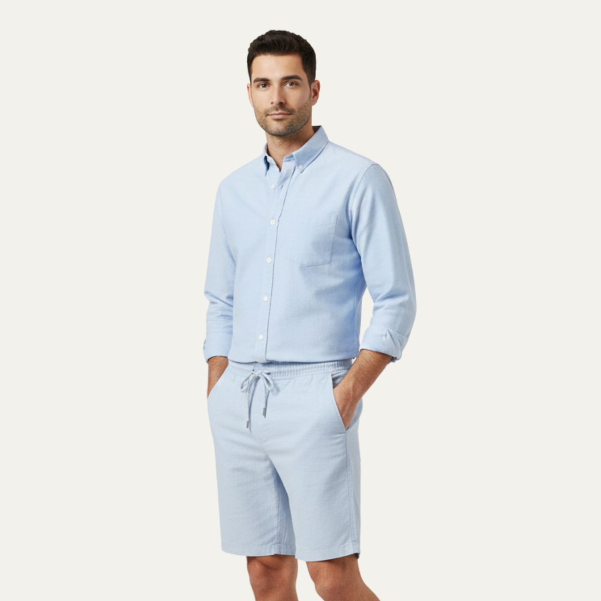 Linen Summer Drawstring Shorts for Men
