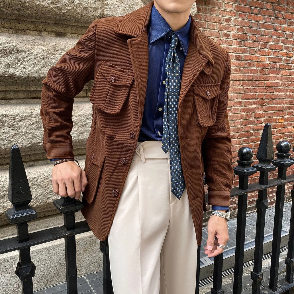 The Paddington Men’s Casual Button-Up Linen Overshirt Jacket