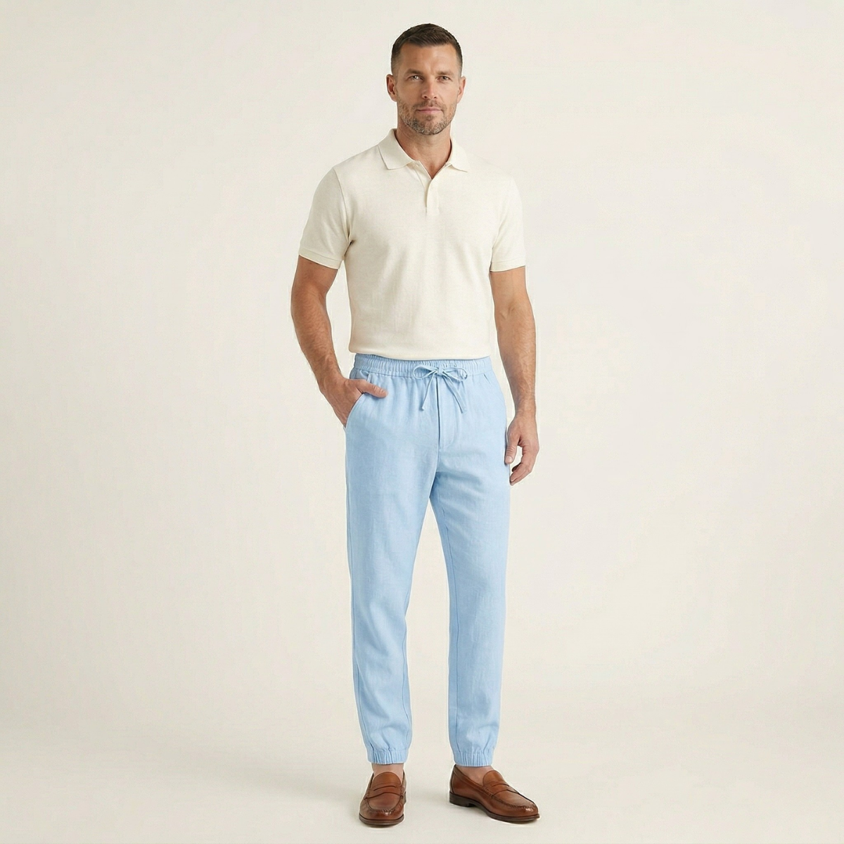 The Palermo Cotton Jogger – Lightweight Summer Trousers for Men