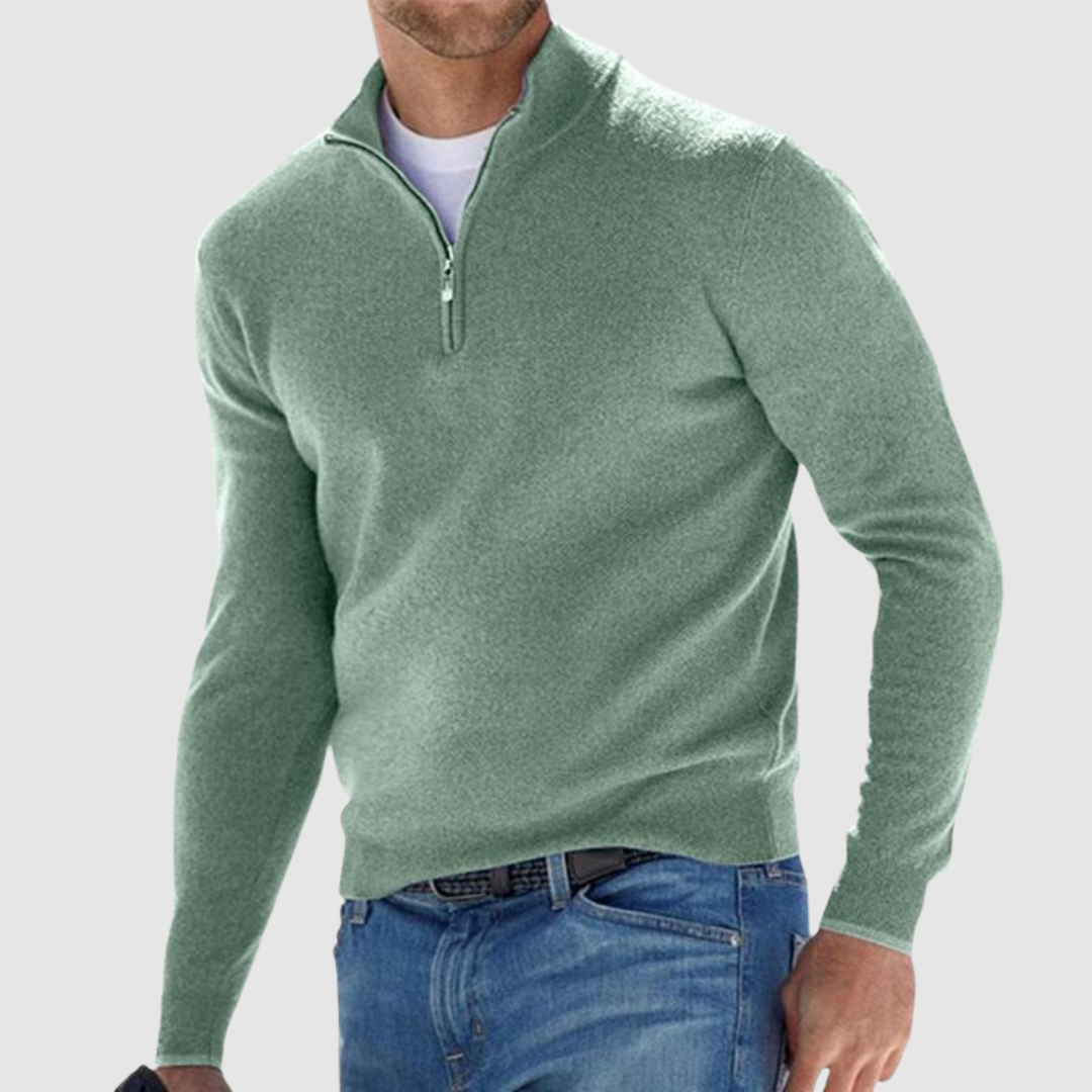 Men's Half-Zip Knitted Sweater | Comfort Meets Style