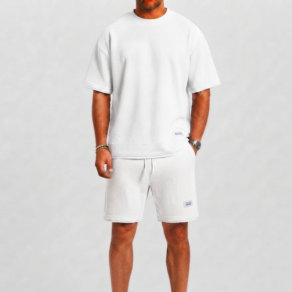 Men's Waffle Set with T-Shirt and Shorts