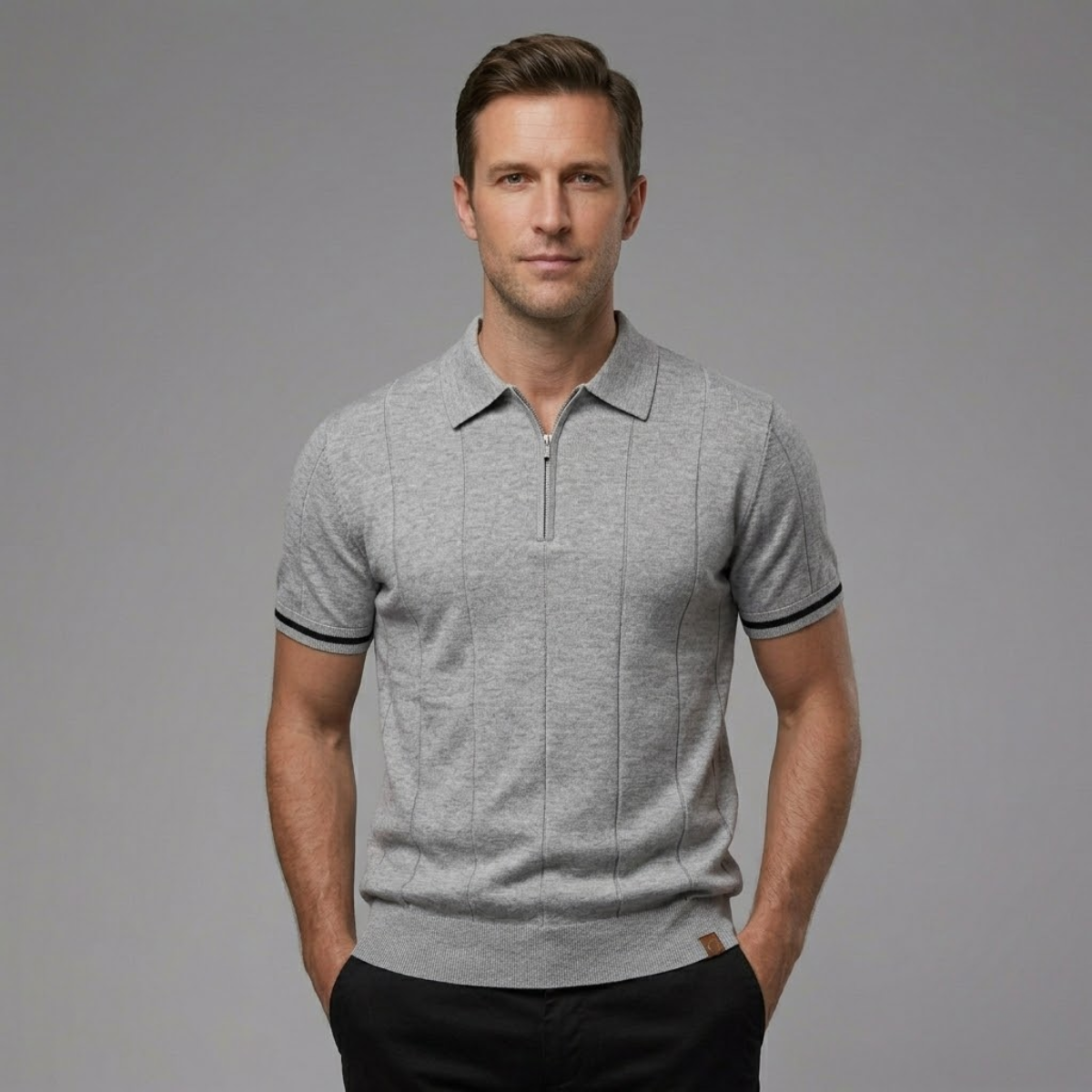 The Briarcliff Men’s Quarter Zip Polo Shirt