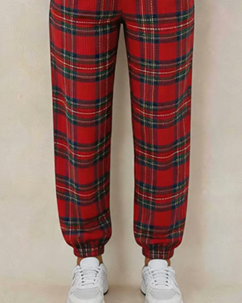 Plaid Relaxed Two-Piece Outfit