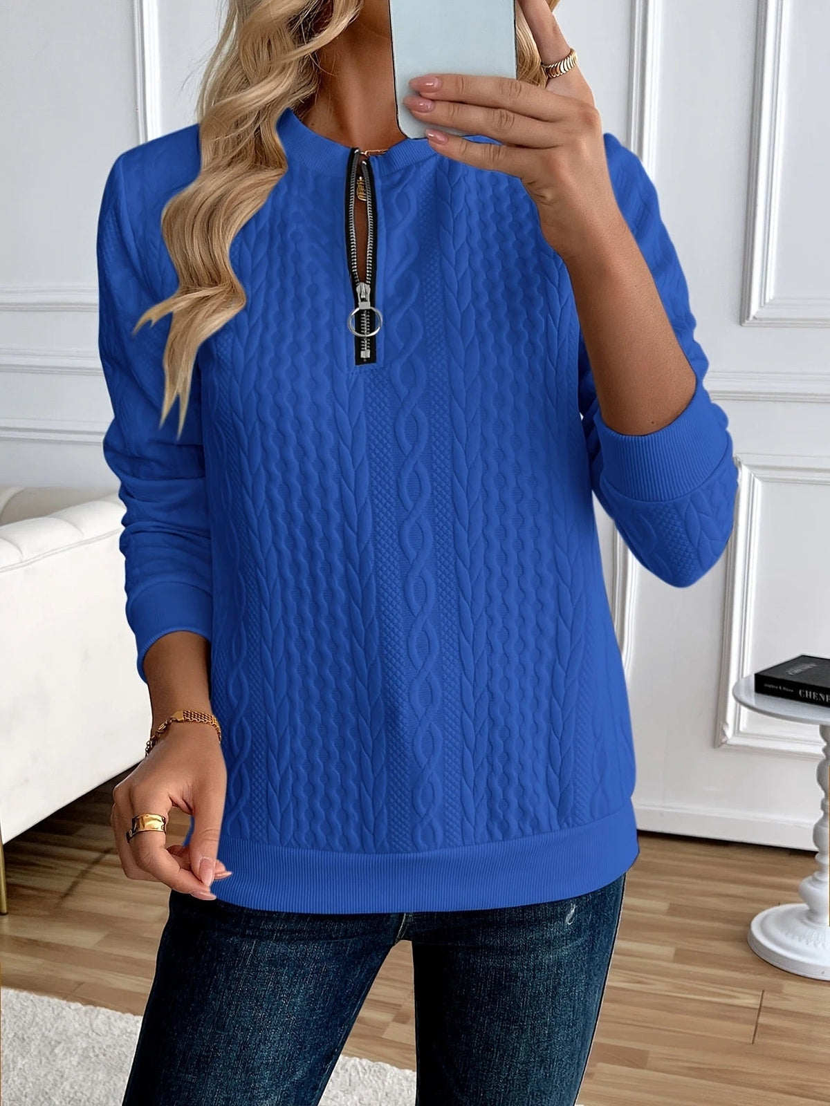 Women's Structured Zip Sweater