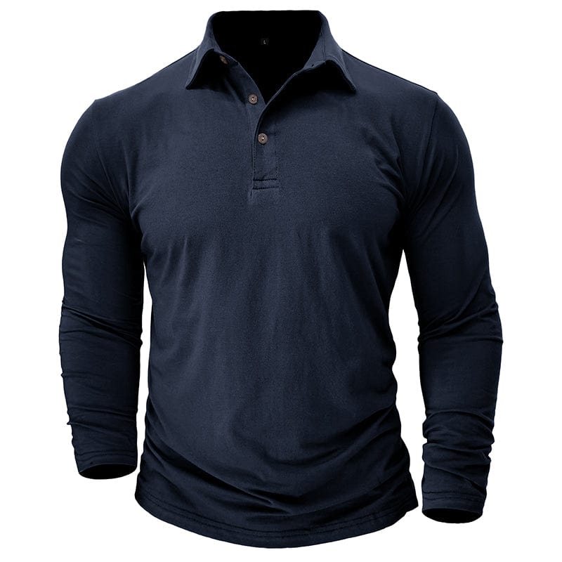 Men's Tailored Muscle Fit Long Sleeve Polo Shirt