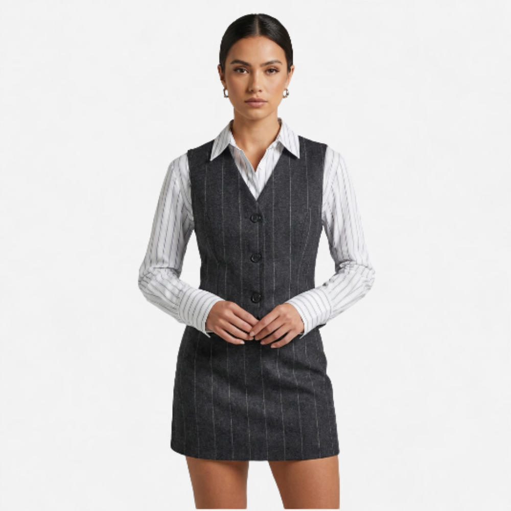 OLDMONEYLOOK | Women’s Tailored Wool Vest Skirt Set