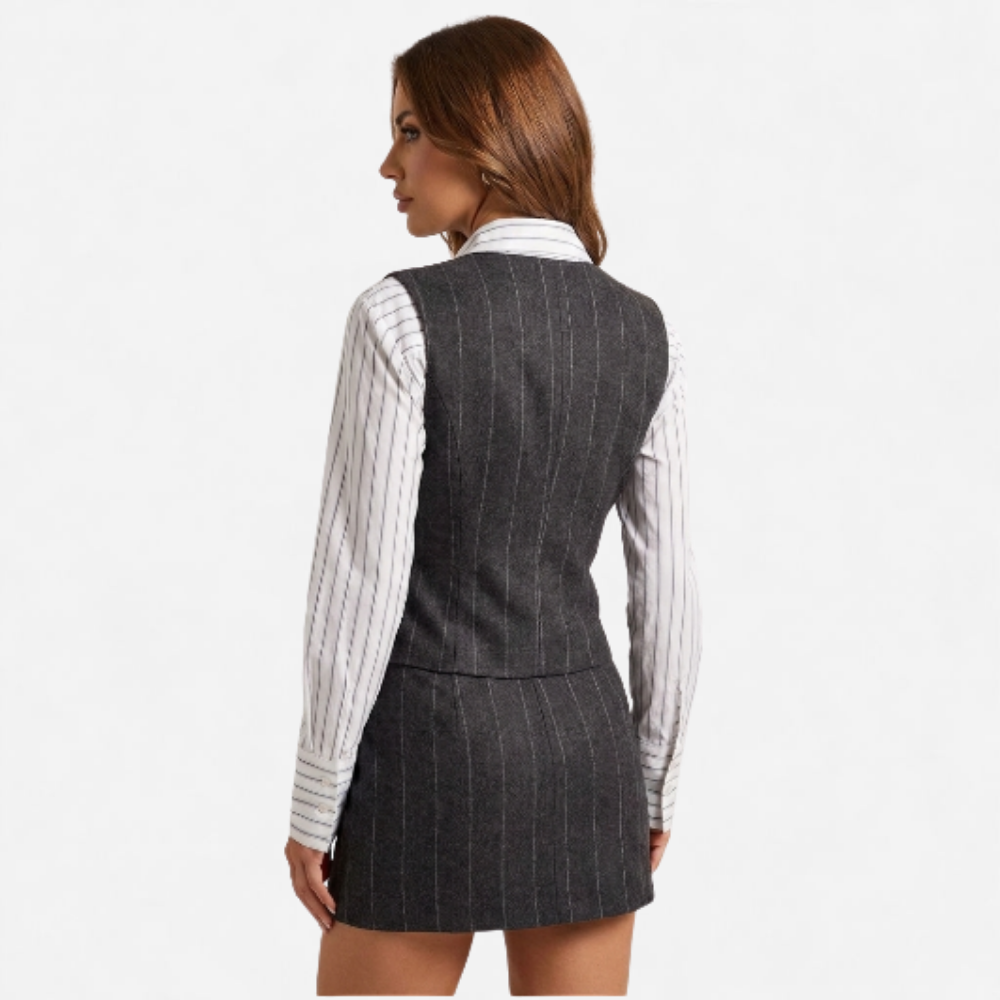 OLDMONEYLOOK | Women’s Tailored Wool Vest Skirt Set