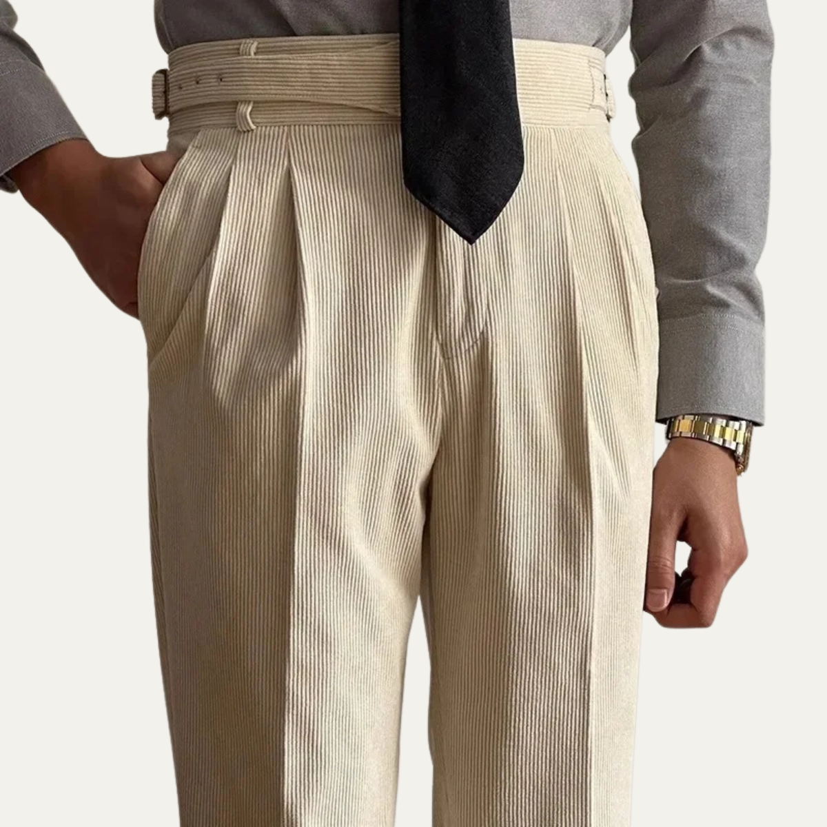 The Elmhurst Men’s Retro High Waist Pleated Trousers