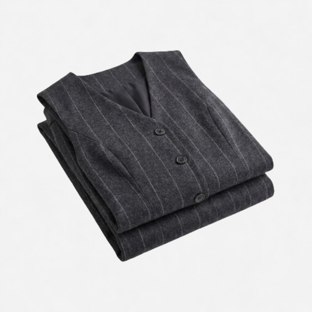 OLDMONEYLOOK | Women’s Tailored Wool Vest Skirt Set