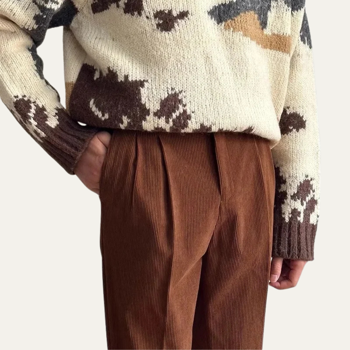 The Elmhurst Men’s Retro High Waist Pleated Trousers