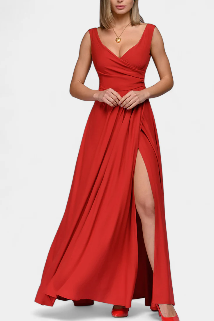 Sleeveless Maxi Dress with Split for Women