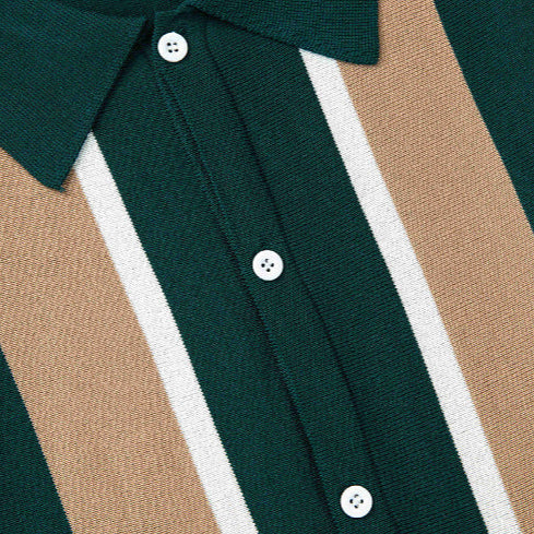 Knitted Striped Polo