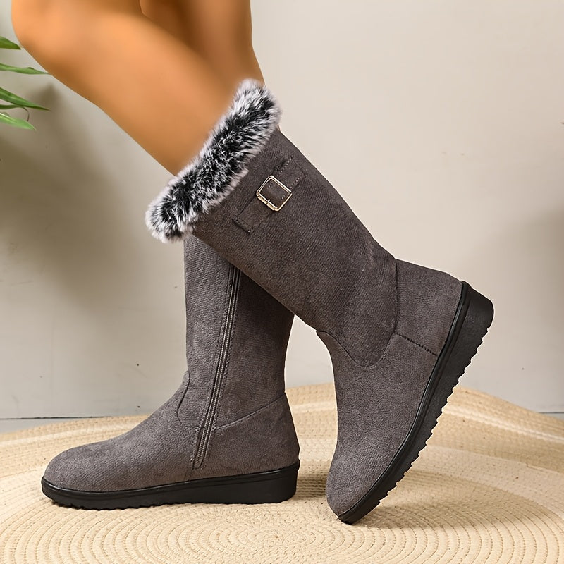 Marguerite Isadora | Cozy Tall Boots with Fur Trim