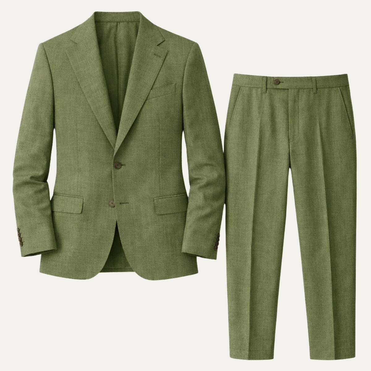 The Willowhill Men’s Timeless Linen Wedding Suit – 2 Piece Single Breasted Set