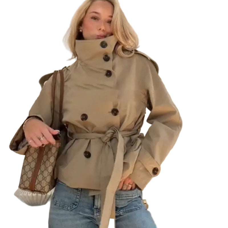 Trench Coat Ladies Tailored Stylish Collar Casual Spring Autumn