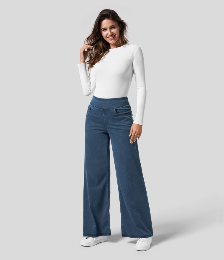 Ladies' Comfy High-Waisted Stretch Trousers | Stylish, Smooth and Flattering