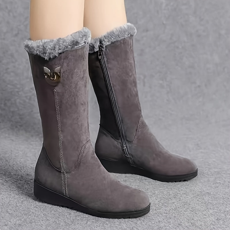 Annalise | Mid-Calf Boots with Luxurious Fur Trim