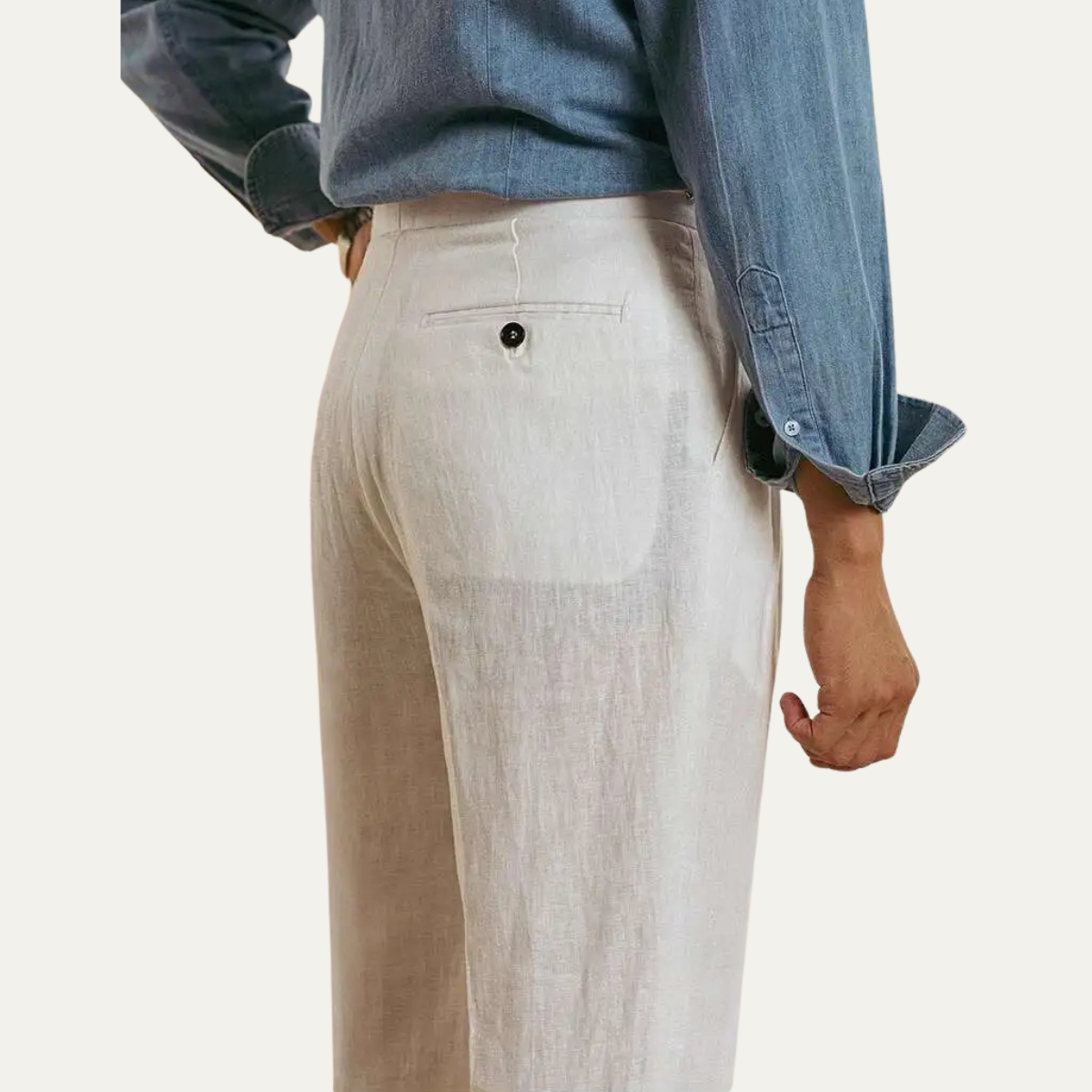 The Brianza Men’s Vintage High Waist Linen Dress Trousers