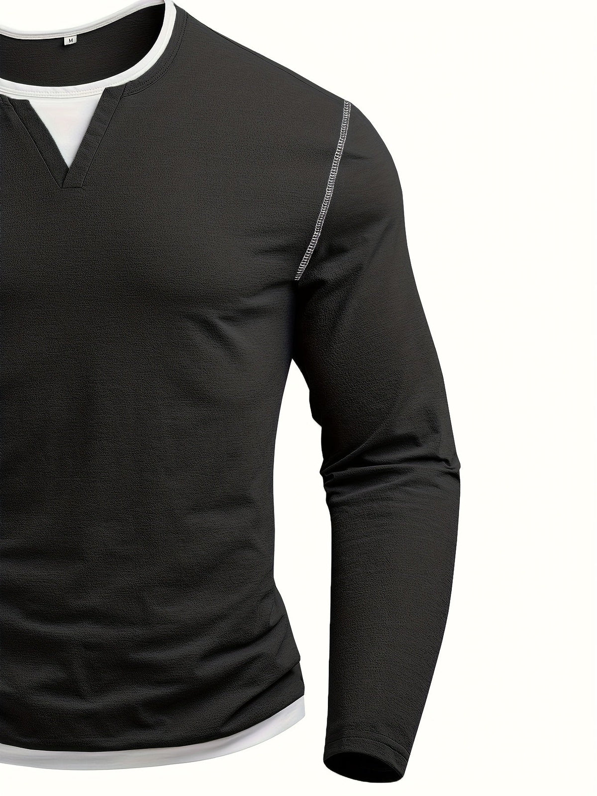 Beckett | Notch-Neck Henley Shirt with Contrast Stitching