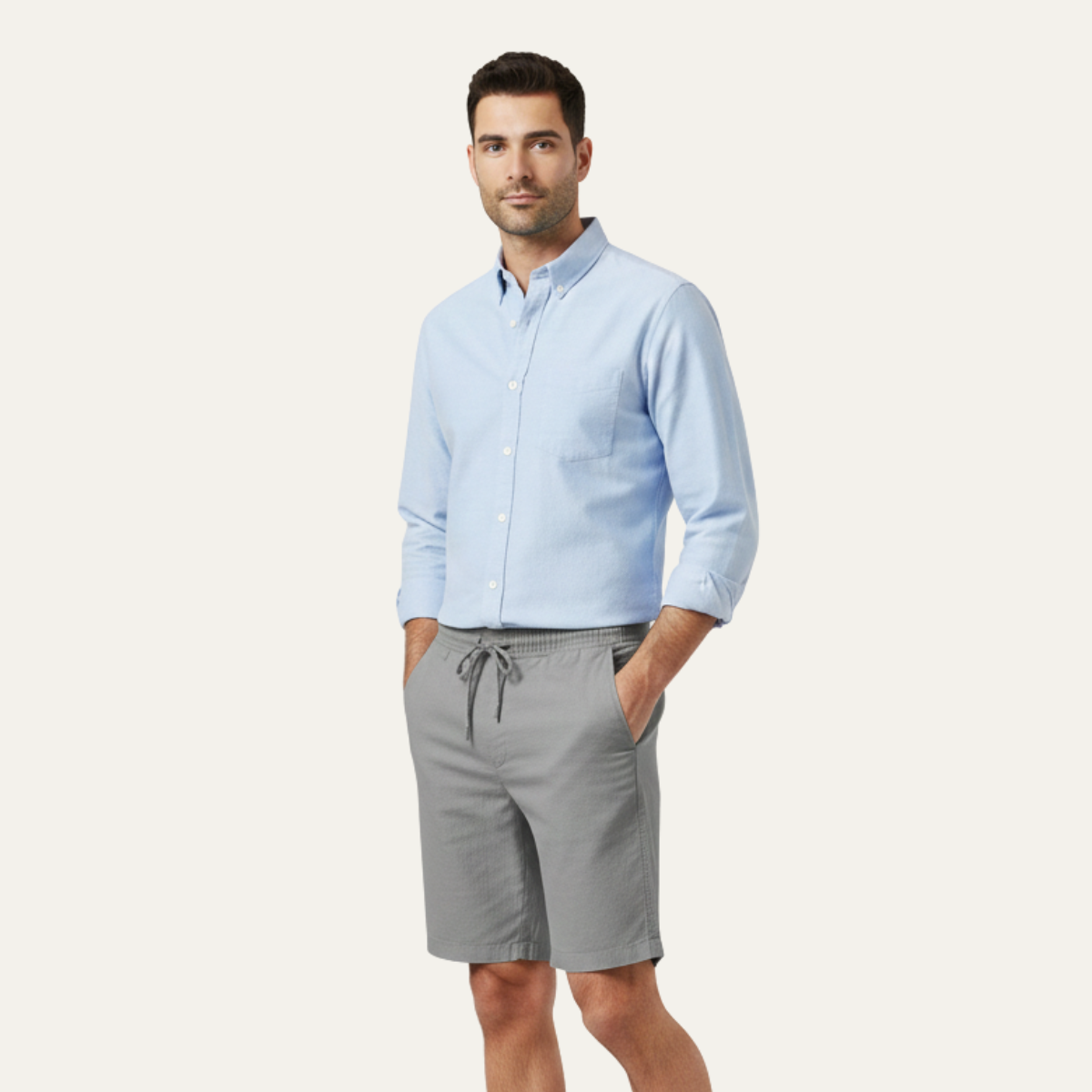 Linen Summer Drawstring Shorts for Men