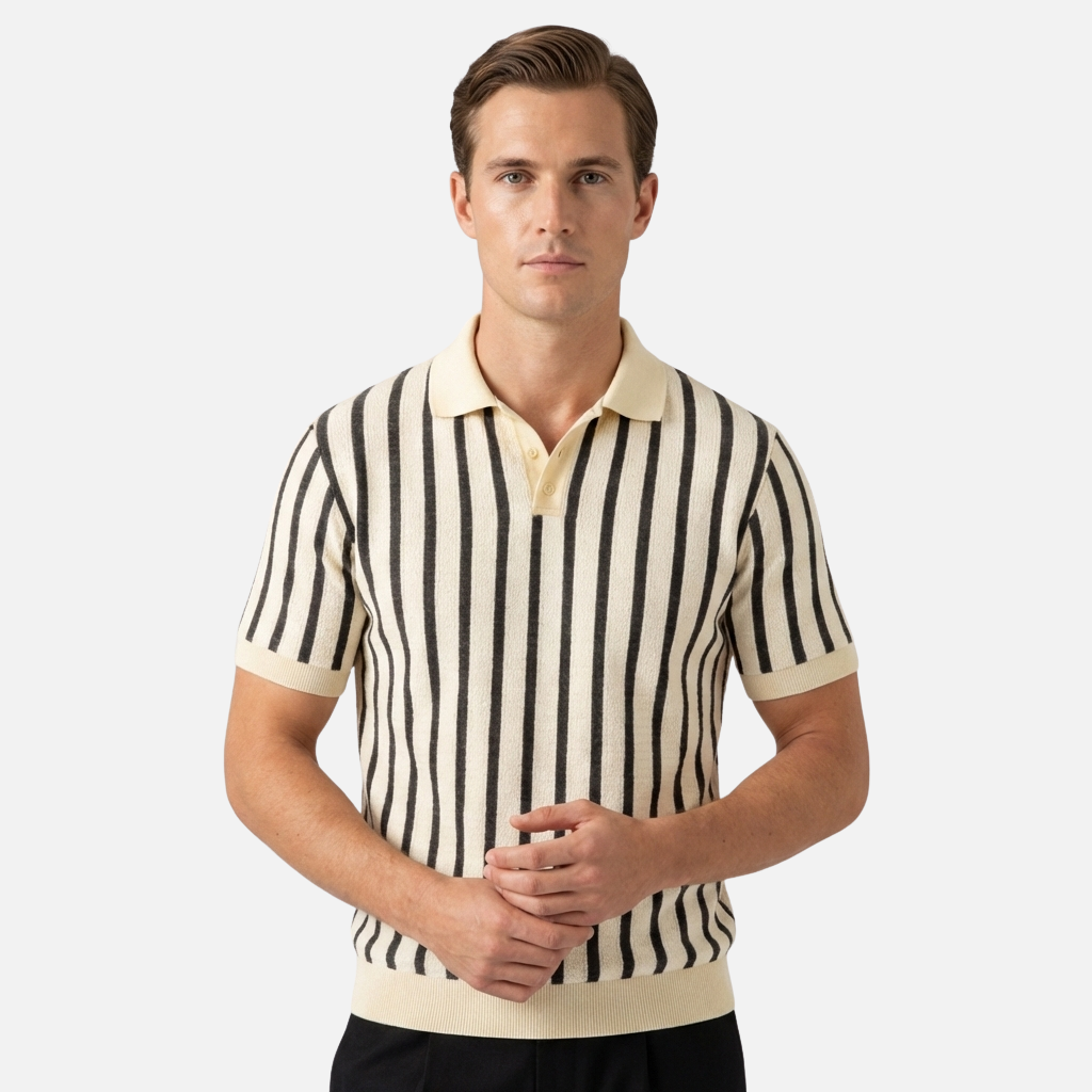 OLDMONEYLOOK | Men’s Classic Knit Polo Shirt