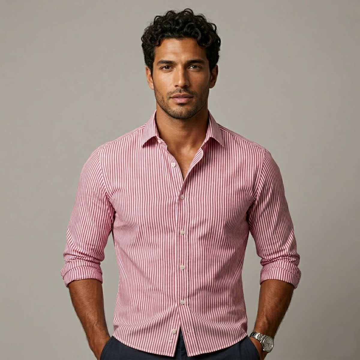 The Cody Men’s Smart Classic Striped Linen Shirt