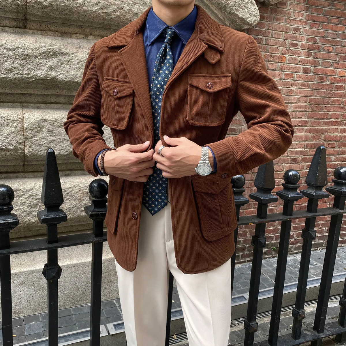 The Paddington Men’s Casual Button-Up Linen Overshirt Jacket