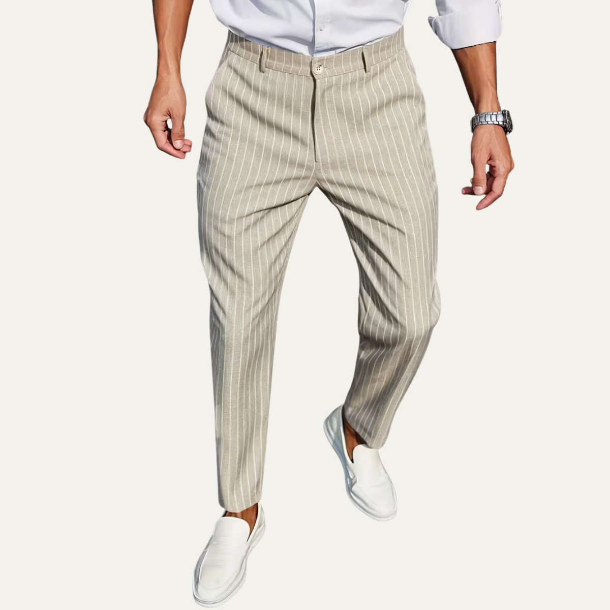 The Coolangatta Men’s Vertical Stripe Tailored Smart Dress Trousers