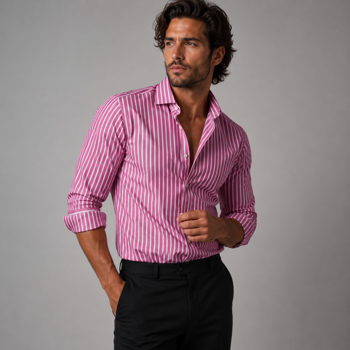 The Asheville Men’s Breathable Smart Fit Striped Linen Shirt