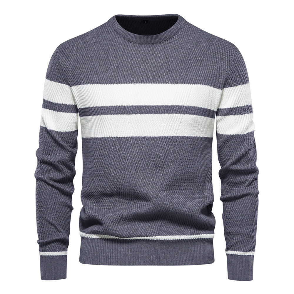 Casual Striped Jumper for Men with Regular Fit