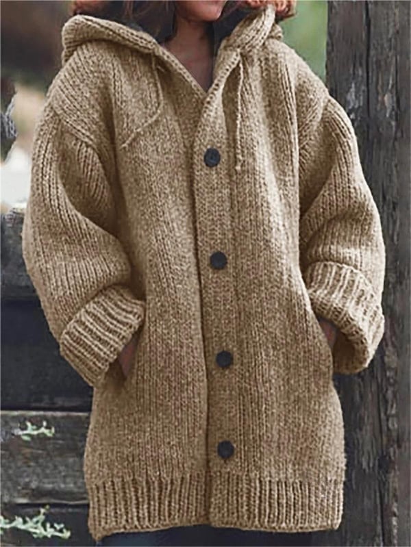 Esme | Oversized Knit Cardigan with Hood for Women