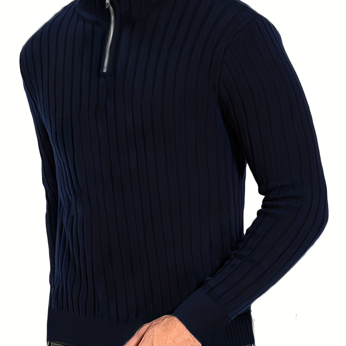 Hayden | Textured Quarter-Zip Knit Sweater