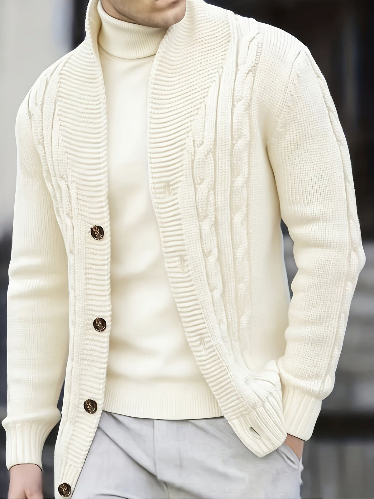 Donovan | Button-Up Cable Knit Cardigan