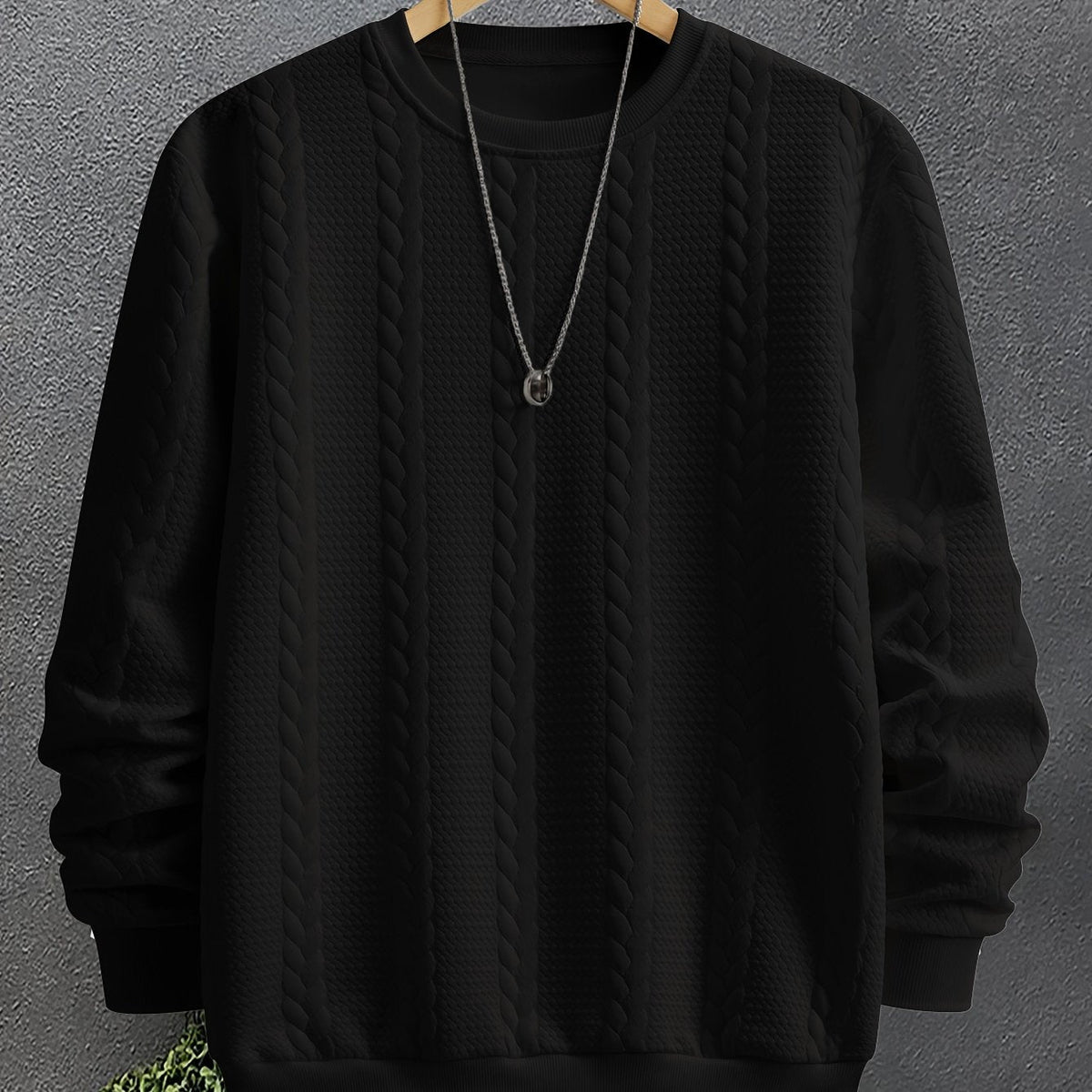 Maddox | Textured Crew Neck Pullover