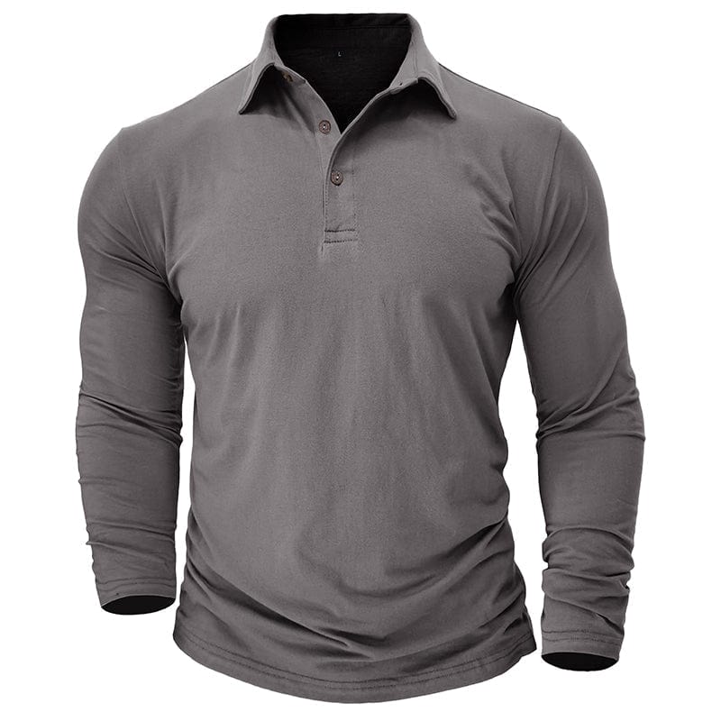 Men's Tailored Muscle Fit Long Sleeve Polo Shirt